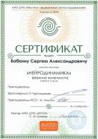 Сертификат сотрудника Бабкин С.А.