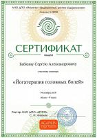 Сертификат сотрудника Бабкин С.А.