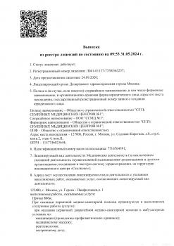 Сертификат отделения Хорошевское 80