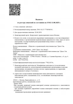 Сертификат отделения Большая Серпуховская 51